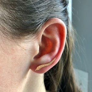 Gold Leaf Crawler Earring